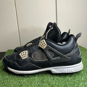 Size 13.5M- Jordan IV 4 Retro Metal "Oreo" baseball 2015 Cleats RARE